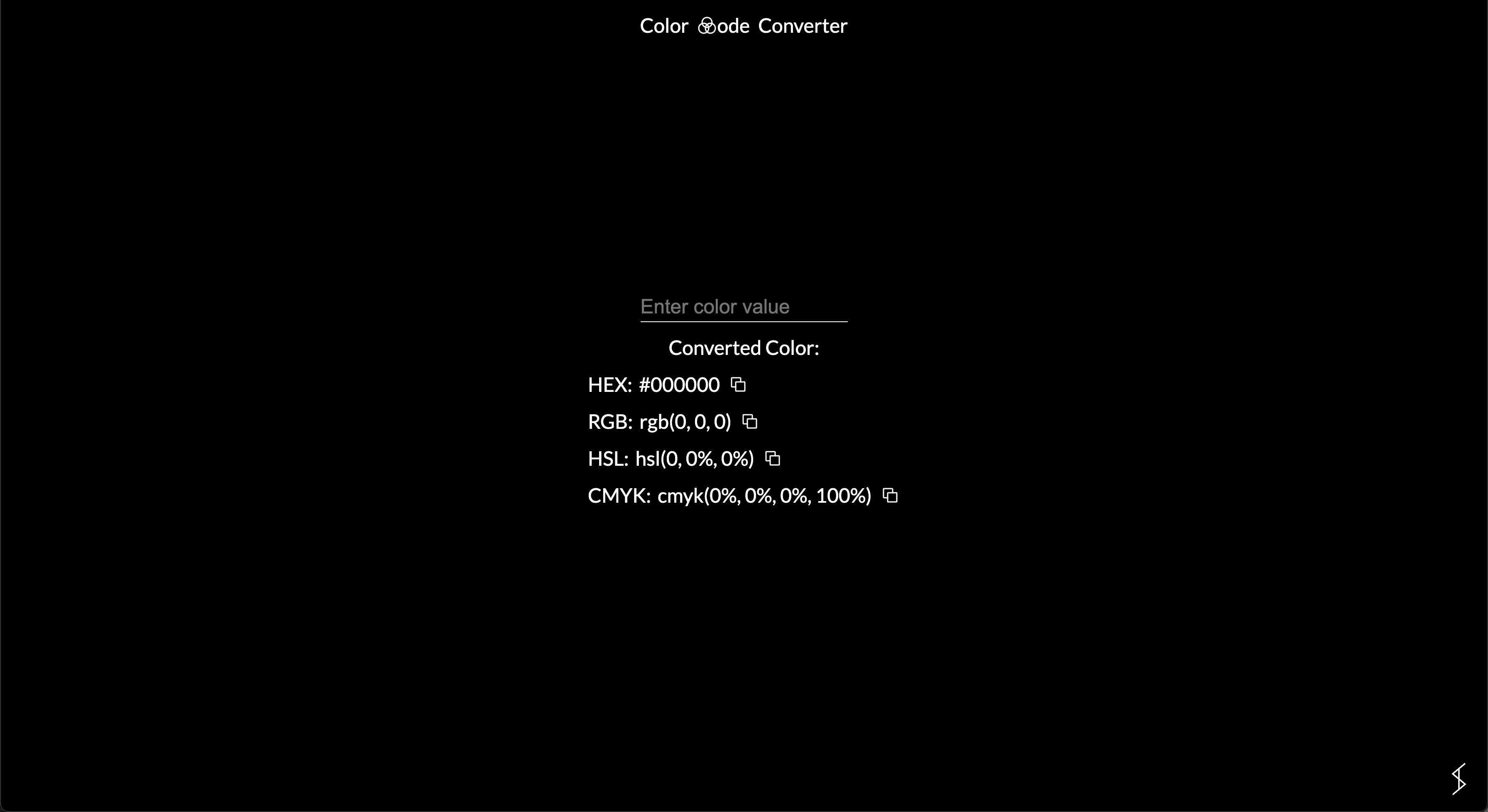 A photo of my color code converter website